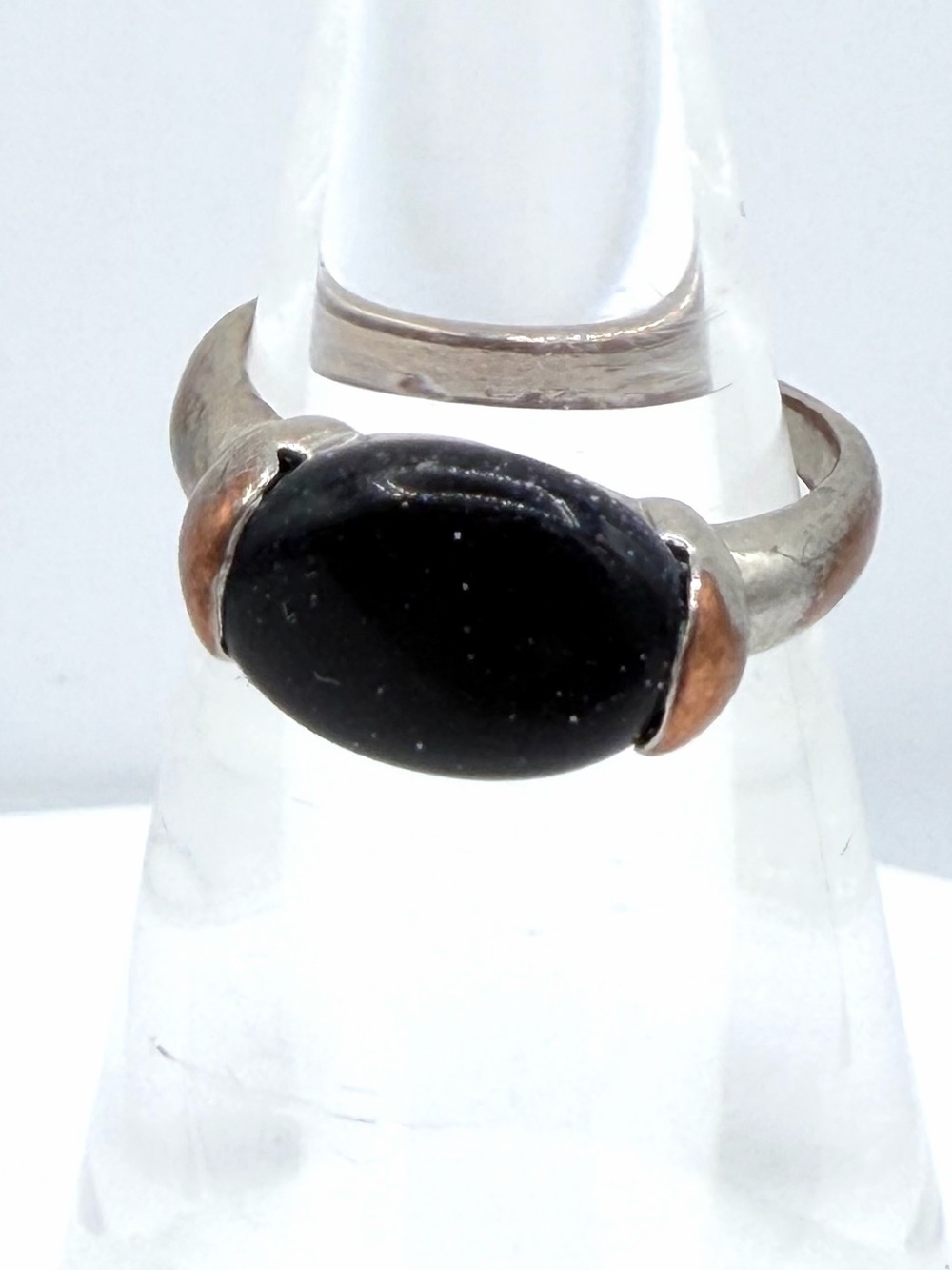 Vintage Black Sandstone Sparkling Starry Night Ring Women’s Jewelry